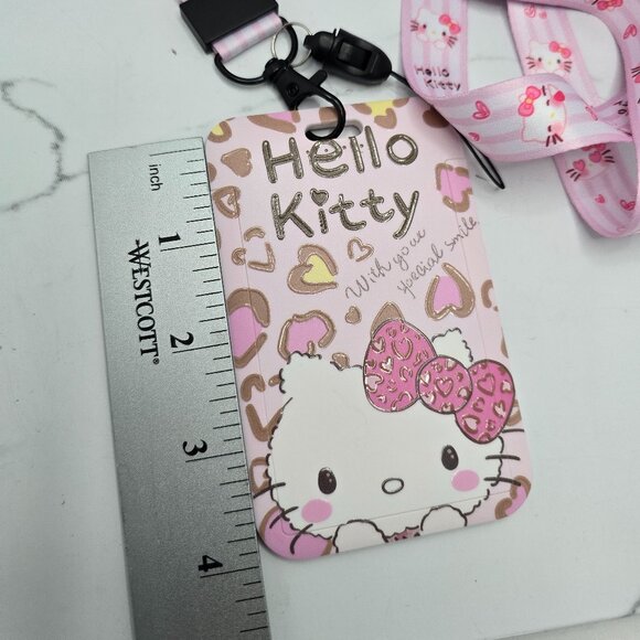 Hello Kitty | pastel pink kawaii I.D. card holder lanyard key-chain - Picture 6 of 8